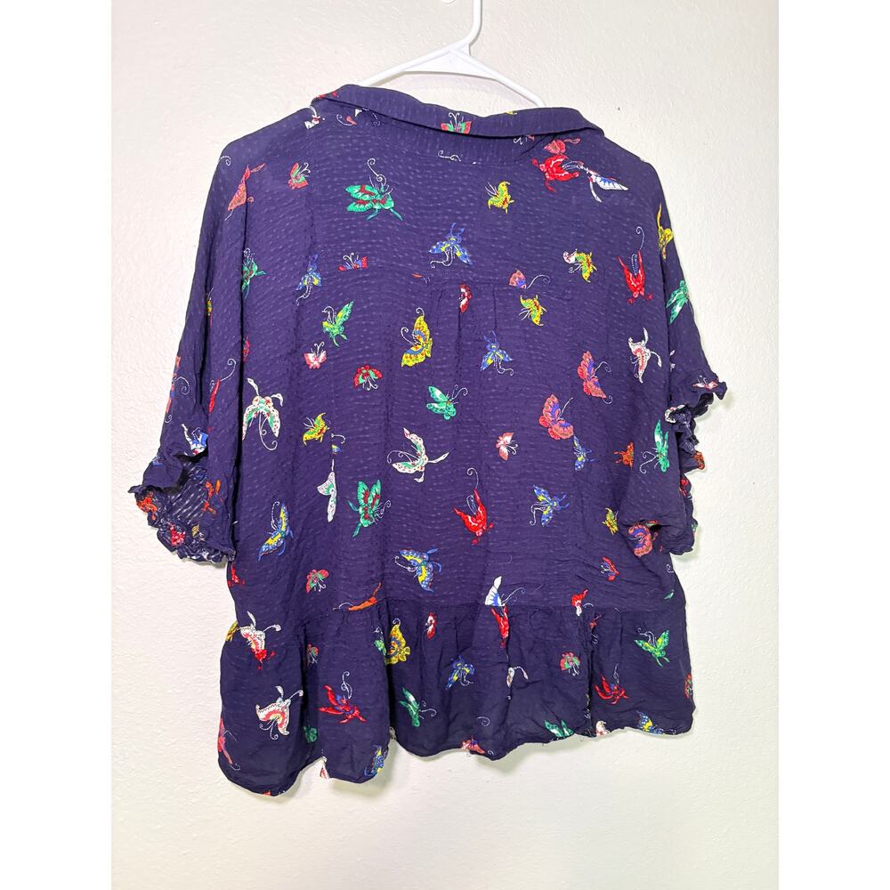 Maeve Aeropostale Butterfly Print Flowy Top - Size M - Picture 6 of 7